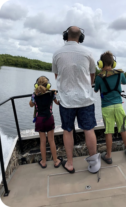 Airboat tour with family